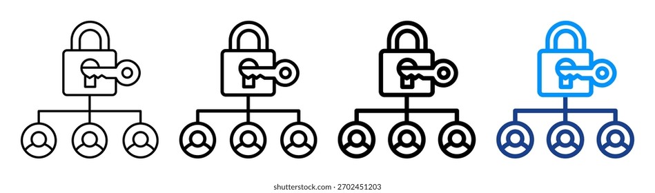 Conjunto de Colección de contorno de ícono de Inicio de sesión múltiple diferente