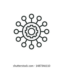 multi management - minimal line web icon. simple vector illustration. concept for infographic, website or app.