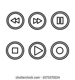 multi media - button icon vector set