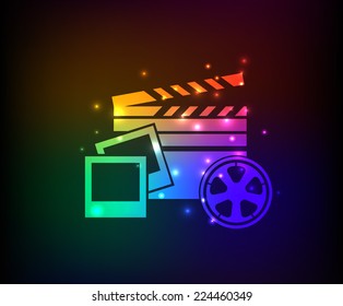 Multi media symbol,rainbow vector