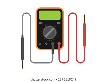 Multímetro. Medidor AVO. Ilustración plana simple.