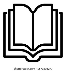 Icono de libro de varias páginas. Icono de vector de libro de varias páginas de esquema para diseño web aislado en fondo blanco