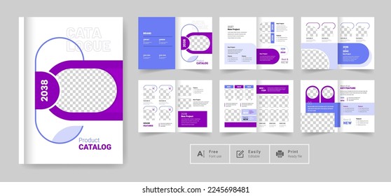 Multi pages Product catalog template or professional corporate brochure colorful modern abstract layout template for product display