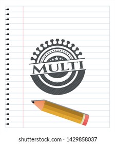 Multi pencil draw. Vector Illustration. Detailed.