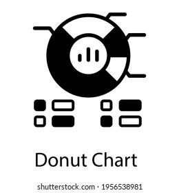 A multi pie chart or a doughnut chart glyph icon