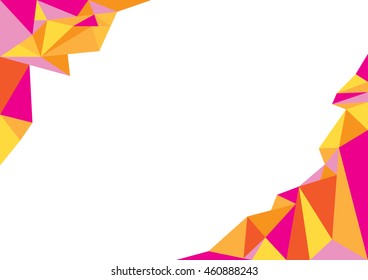 Multi Pink Orange Frame Triangle Polygon, Vector.