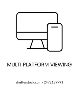 Multi platform viewing icon line vector for packaging on cctv camera with editable stroke