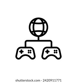 Multi Player, Game Line Icon Logo Illustration. Game Icon-set. Suitable For Web Design, Logo, App