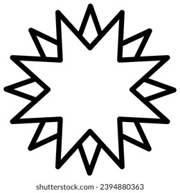 Multi pointed star design element. Vector illustration