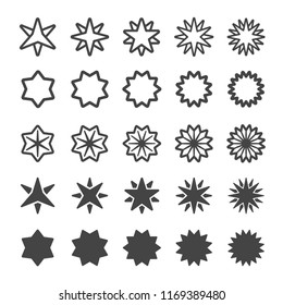 multi pointed star icon set