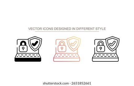 Diseño de icono de protección múltiple con fondo blanco ilustración de stock
