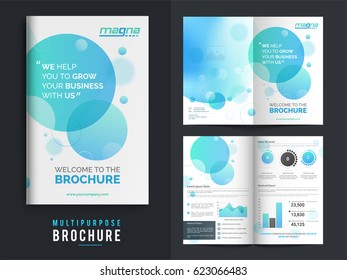 Multi purpose Brochure with statistical infographic elements for Business Reports, Cover Design and Professional Presentation.