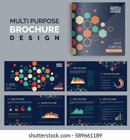 Multi Purpose Business Brochure design with front, inner and back pages presentation.