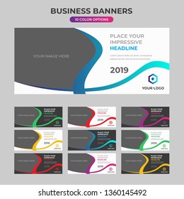 Multi purpose creative banner designs for different color options for your business, company or agency.