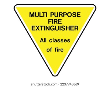 Extinguidor de incendios multipropósito - Signos triangulares de extinción de incendios - Todas las clases de fuego, señales de protección