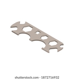 Mehrzweckschlüssel für die Reparatur von Fahrrädern 3d-isometrische Vektorgrafik