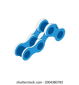 Multi purpose key for repairing bicycles in blue color isometric icon vector illustration