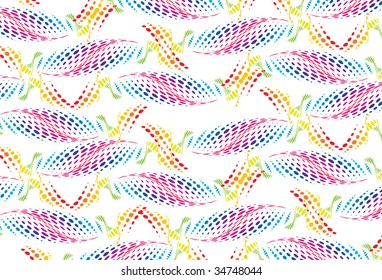 multi rainbow wave halftone background