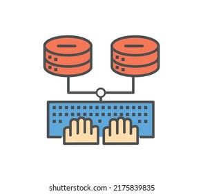 Multi server control icon white background.