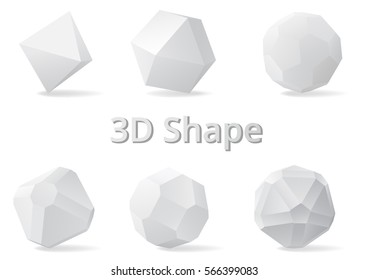 Multi shape color white and gray 3D style.