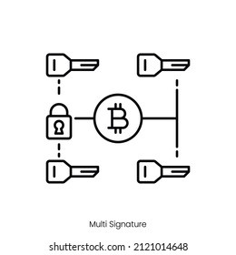 multi signature icon. Outline style icon design isolated on white background