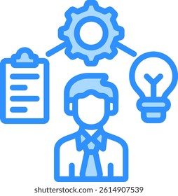 Multi Skill Icon Blue Color Vector Illustration