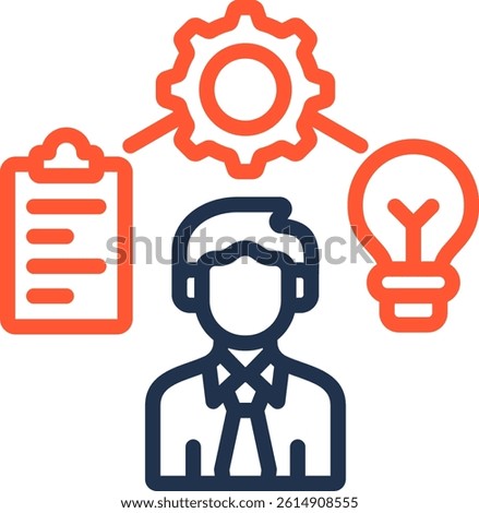 Multi Skill Icon Color Line Vector Illustration