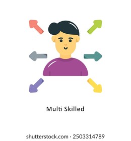 Multi Skilled Vector Flat Icon Design illustration Symbol on White background EPS 10 File 