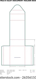 Multi slot document holder box template die cut design