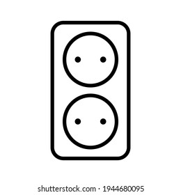 Multi Socket plug icon in black line style icon, style isolated on white background