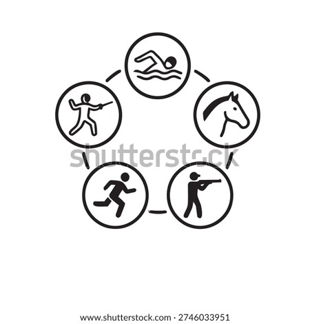 Multi sport activities concept showing various athletic disciplines