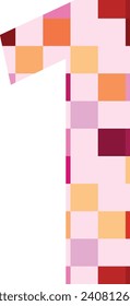 multi square colors number one, vector illustration, isolated on white background.