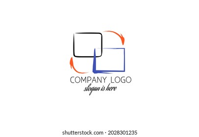multi square company logo name identity template vector