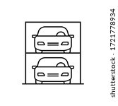 Multi Storey car park icon. Two level car garage flat simple pictogram. Parking building vector illustration. Web design, mobile app.