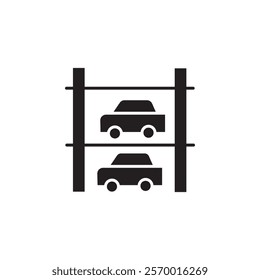Multi Storey Parking icon black and white vector outline sign