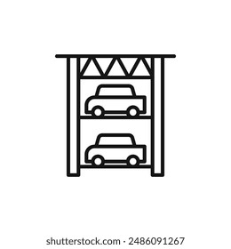 Multi Storey Parking icon logo sign vector outline