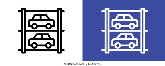 Multi Storey Parking icon logo sign set vector outline