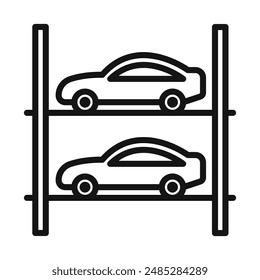 Icono de estacionamiento de varios pisos en estilo relleno