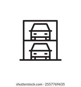 Multi Storey Parking icon Outline vector for web ui