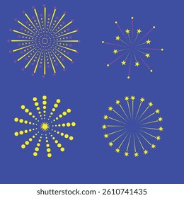 Multi Style Fireworks Vector Set