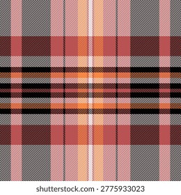 Multi tartan pattern fabric, masculine textile texture plaid. Linen background check seamless vector in white and black colors palette.