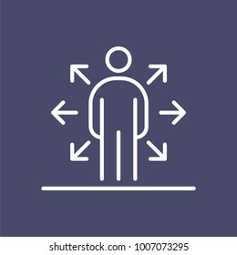 Multi Task Employer Business People Icon Simple Line Flat Illustration.