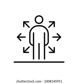 Multi Task Employer Business People Icon Simple Line Flat Illustration.