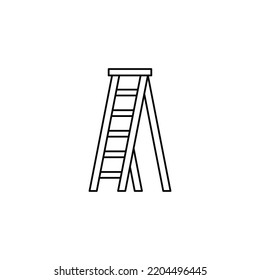 Multi Task Ladder Icon In Line Style Icon, Isolated On White Background