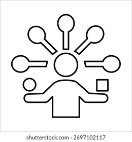 multi tasking icons. simple line vector