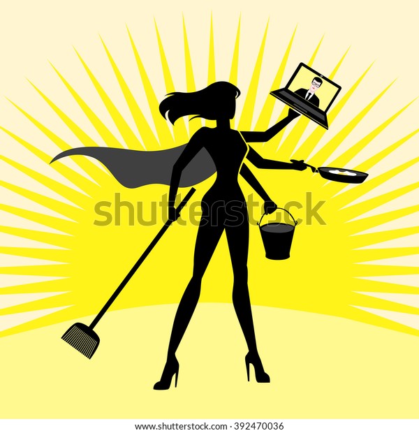 Multi Tasking Super Woman Stock Vector (Royalty Free) 392470036