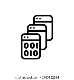 Multi tasking window programming icon logo vector. Editable stroke and pixel perfect.