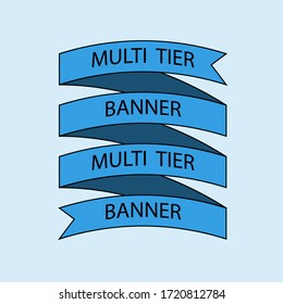 Multi Tier Ribbon Banner, vector illustration, EPS10. 