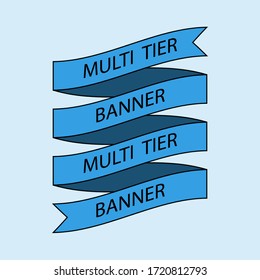 Multi Tier Ribbon Banner, vector illustration, EPS10. 