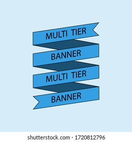 Multi Tier Ribbon Banner, vector illustration, EPS10. 